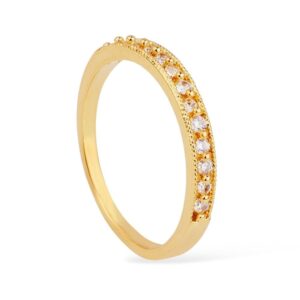 Anel Dourado Aparador  Cravejado de Zircônia
