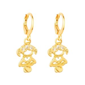 Brinco Dourado de Argolinha Filha Pedras Zircônia