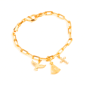 Pulseira Nossa Senhora, Espírito Santo e Cruz
