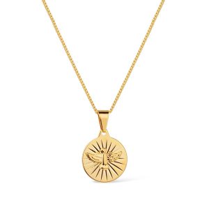 Colar Dourado com Medalha do Espírito Santo